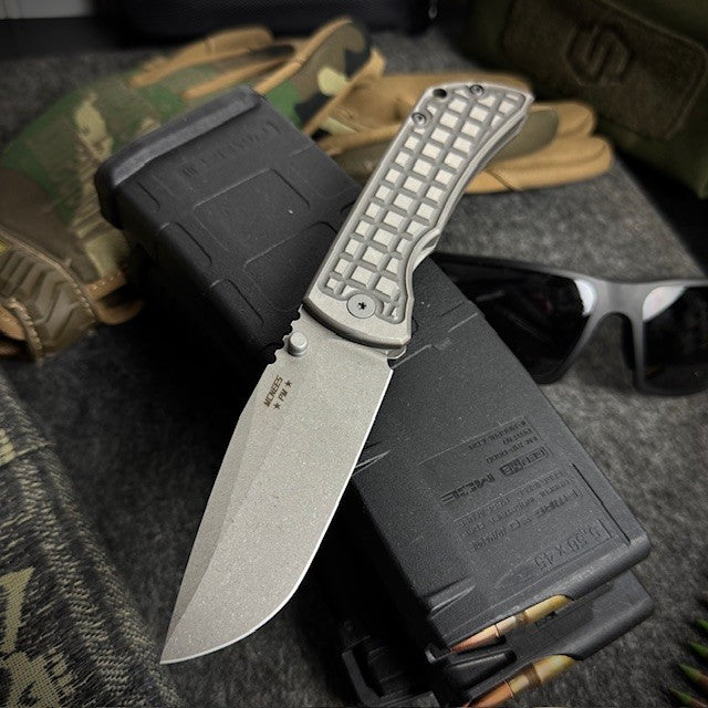 PM Mac 2 (GEN 2) - Frag Pattern - 3.5" Drop Point Blade -Two-tone Satin